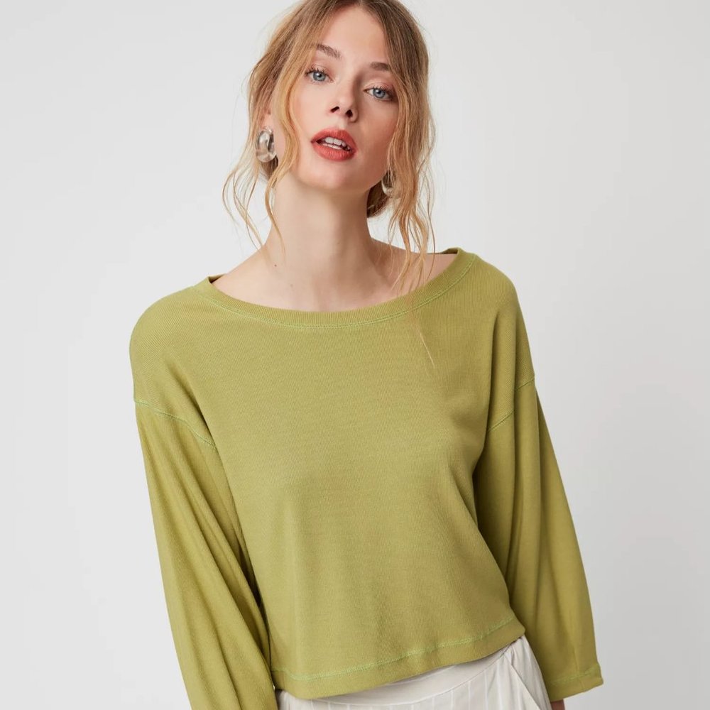 Aritzia Wilfred Gabie T-Shirt, Bright Moss Green